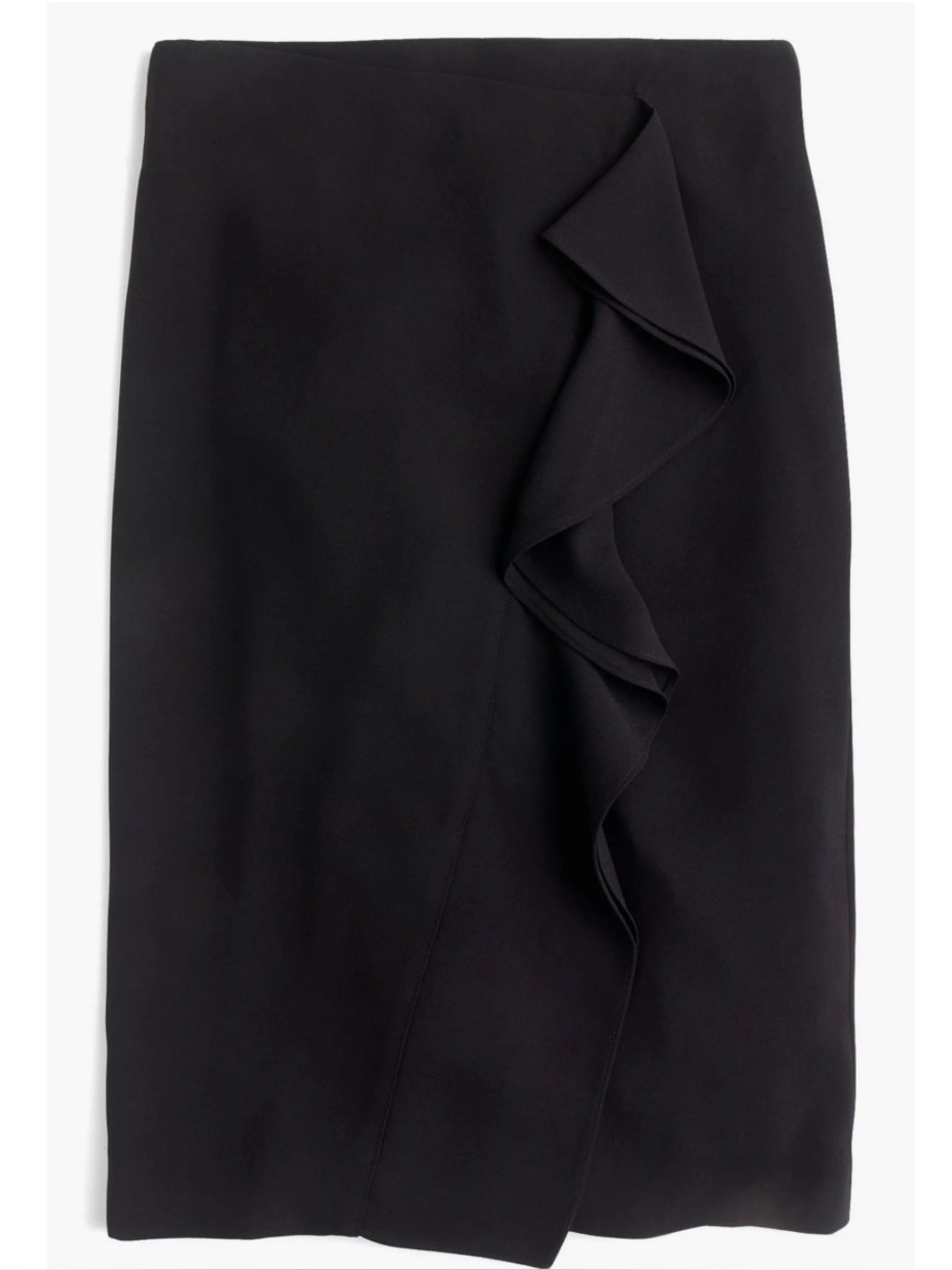 J.Crew Black 365 Crepe Ruffled Pencil Skirt 8